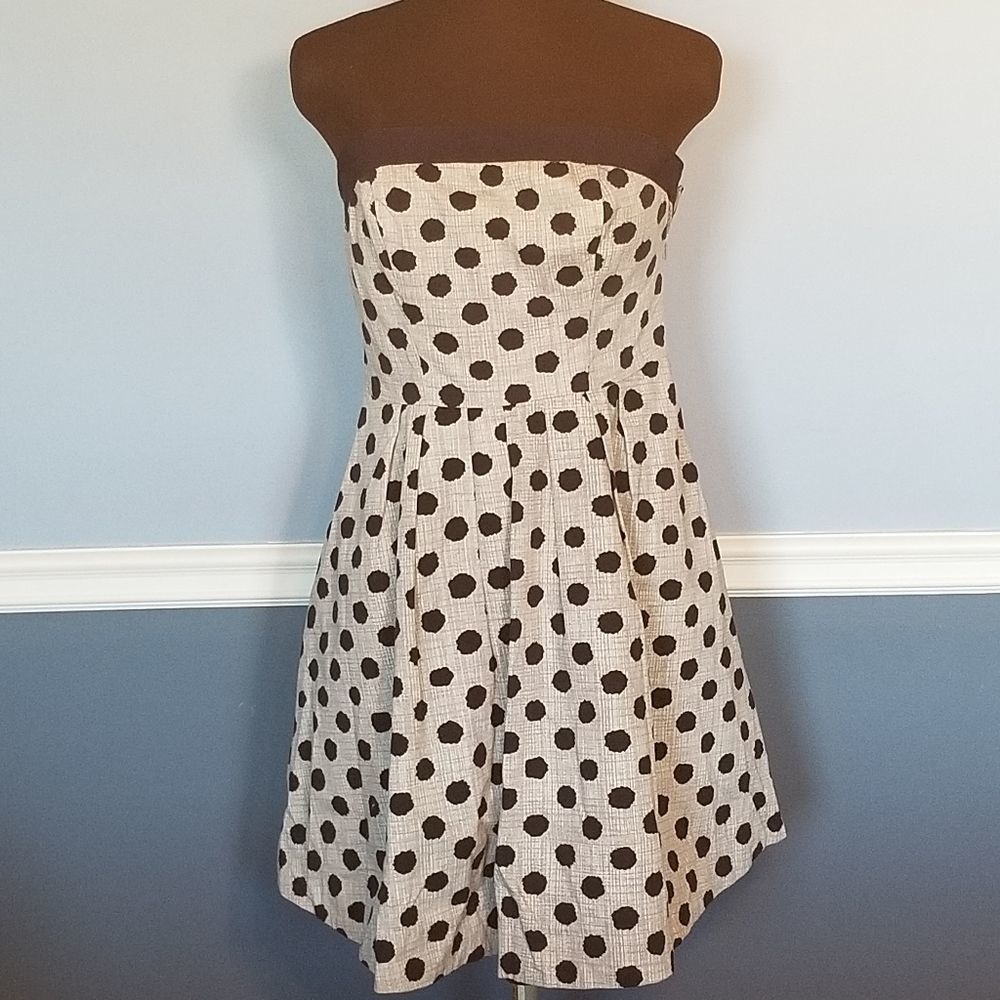 The Limited dotted strapless dress with pockets